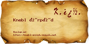 Knebl Árpád névjegykártya